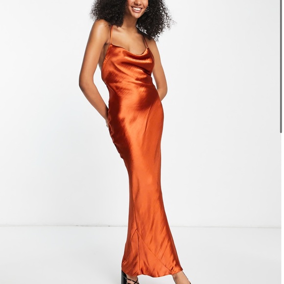 ASOS Rust Backless Slip Dress - Picture 8 of 10